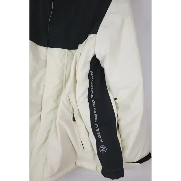 Nautica Competition ~Men's Size M~ Off-White/Black Coat Winter Zip-Up Jacket.